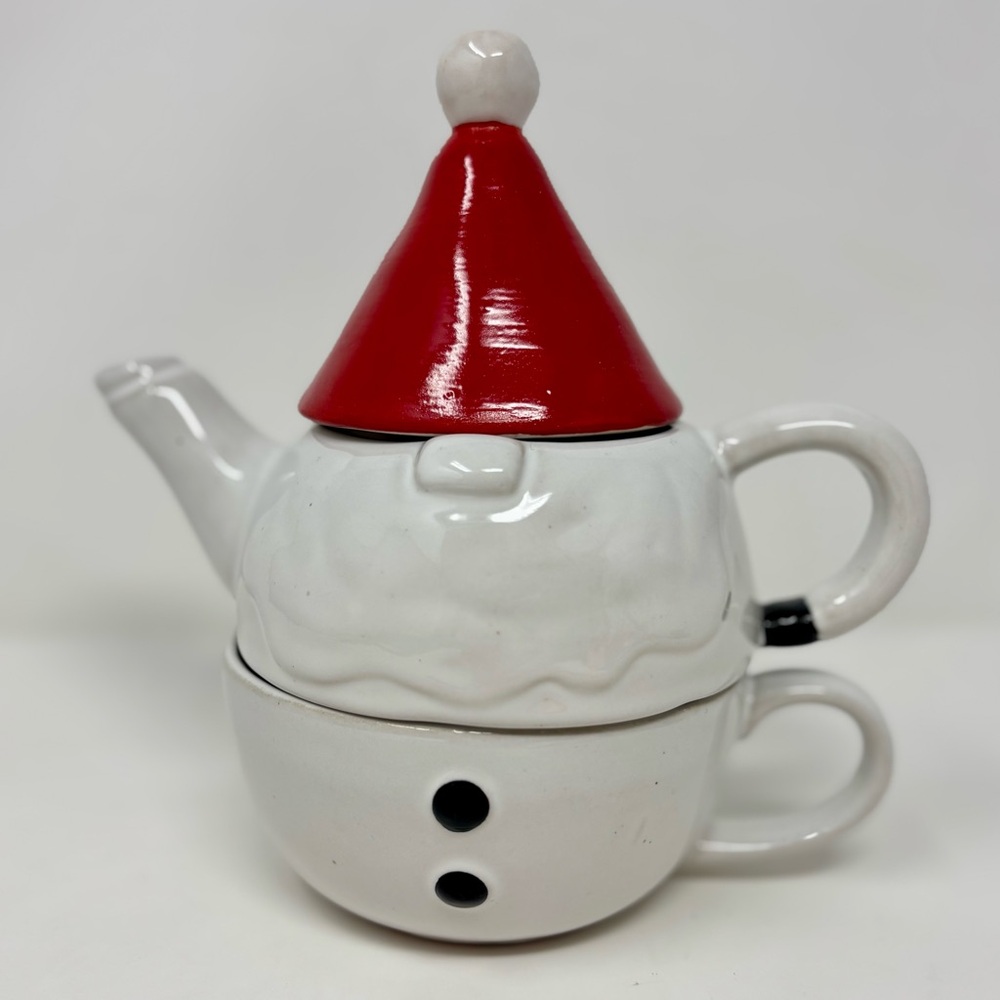 Creative Co-op Stoneware Gnome Tea For One 3 Piece Set Teapot Mug Coffee Cup NEW